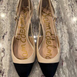 Sam Edelman Leah Cap Toe Pump  Size 9M  Sand/Black